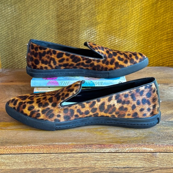 Alice & Olivia Rory Leopard Print Calf Hair Slip Ons (size 8) - Picture 6 of 13